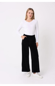 Defys Kadın Bol Paça Cepli Kadife Oversize Fit Pantolon Siyah - 595424688 Siyah Defys Kadın Bol Paça Cepli Kadife Oversize Fit Pantolon Siyah - 595424688 Siyah