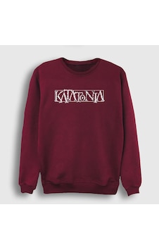 Presmono Unisex Logo Katatonia Sweatshirt Bordo Presmono Unisex Logo Katatonia Sweatshirt Bordo
