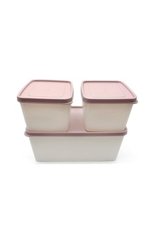 Derin Dondurucu Saklama Kabı 3'lü Set Pudra Renk 3,5l + 2x 1,1l Derin Dondurucu Saklama Kabı 3'lü Set Pudra Renk 3,5l + 2x 1,1l