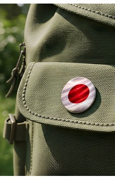 Japonya Japan Abstract Ülke Bayraklı Buton Rozet - 44 MM 5 Adet Çok Renkli