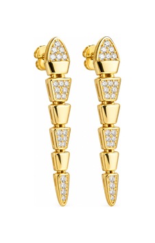 Gümüş Gold Zirkon Taşlı Yılan Kadın Küpe Gümüş Gold Zirkon Taşlı Yılan Kadın Küpe