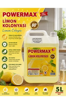 Powermax Limon Kolonyası 5 L Ferahlatıcı Limon Kokusu