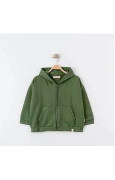 Tiffany Tekstil Tiffany Hırka Kapüşonlu Oversize Theme Haki-10874 Haki