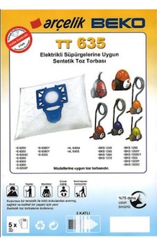 Arçelik Uyumlu Tt635-Beko Süpürge Torbası 20 Adet Arçelik Uyumlu Tt635-Beko Süpürge Torbası 20 Adet