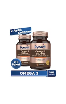 Dynavit Omega 3 950 Mg 30 Yumuşak Kapsül X2 - Yüksek Epa & Dha - 1400mg Balık Yağı-fish Oil Dynavit Omega 3 950 Mg 30 Yumuşak Kapsül X2 - Yüksek Epa & Dha - 1400mg Balık Yağı-fish Oil