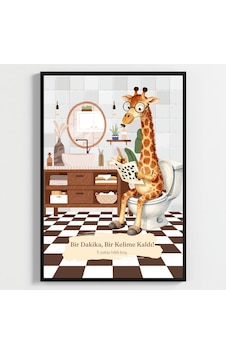 Besay Bulmacacı Zürafa Eğlenceli Banyo Ve Tuvalet Duvar Dekorasyonu Gözlüklü Ve Kalemli Komik Hayvan Poster Tablo A4 Tekl Besay Bulmacacı Zürafa Eğlenceli Banyo Ve Tuvalet Duvar Dekorasyonu Gözlüklü Ve Kalemli Komik Hayvan Poster Tablo A4 Tekl