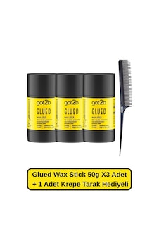 Got2b Glued Wax Stick 50 GR X3 Adet + 1 Adet Krepe Tarak Hediye Got2b Glued Wax Stick 50 GR X3 Adet + 1 Adet Krepe Tarak Hediye