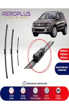 Aeroplus Vw Tiguan Ön Arka Muz Silecek Takımı 2007-2017 Aeroplus Vw Tiguan Ön Arka Muz Silecek Takımı 2007-2017
