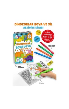 Dinozorlar / Boya Ve Sil Aktivite Kitabı / 3 Yaş +