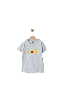 Lonca Kız Çocuk Mini Ananas Çilek Limon Baskılı Tshirt
