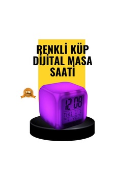 Buğz 7 Renk Led Işıklı Alarmlı Dijital Küp Masa Saati Termometreli - 4992 . Buğz 7 Renk Led Işıklı Alarmlı Dijital Küp Masa Saati Termometreli - 4992 .