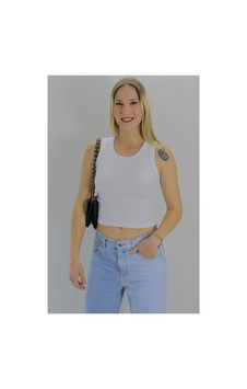 Rouge Basıc Kaşkorse Halter Krop Beyaz Rouge Basıc Kaşkorse Halter Krop Beyaz