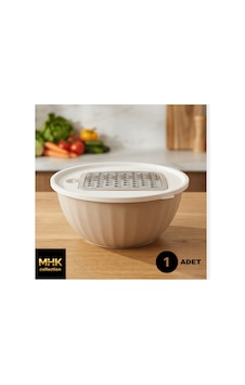 Pratik Mutfak 2.5 Lt Kapaklı Rendeli Karıştırma Ve Saklama Kabı Bej Diğer Pratik Mutfak 2.5 Lt Kapaklı Rendeli Karıştırma Ve Saklama Kabı Bej Diğer