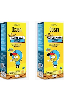 Ocean Balık Yağı Şurubu Portakal Aromalı Kral Şakir 150 ML 2 Adet Ocean Balık Yağı Şurubu Portakal Aromalı Kral Şakir 150 ML 2 Adet