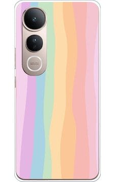 Vivo V50 Lite Uyumlu Gökkuşağı Rengarenk Baskılı Silikon Kılıf Renkli