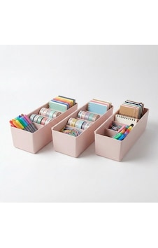 Selka Home Bölmeli 3'lü Organizer Pembe Selka Home Bölmeli 3'lü Organizer Pembe