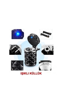 Küllük Seti Lüx Kristal Pırlanta Işıklı Siyah Küllük Seti Lüx Kristal Pırlanta Işıklı Siyah