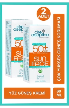 Cire Aseptine Yüz Güneş Koruyucu Krem Spf50+ 60 Ml 2 Adet Cire Aseptine Yüz Güneş Koruyucu Krem Spf50+ 60 Ml 2 Adet