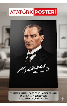 Mustafa Kemal Atatürk Posteri A4 21x29,7 Cm Çerçevesizdir Dekoratif Tablo Ofis Ev Duvar Süsü Mustafa Kemal Atatürk Posteri A4 21x29,7 Cm Çerçevesizdir Dekoratif Tablo Ofis Ev Duvar Süsü