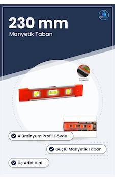 Manyetik Su Terazisi 9 İnç 230 Mm Mini Alüminyum Gövdeli Hassas Ö