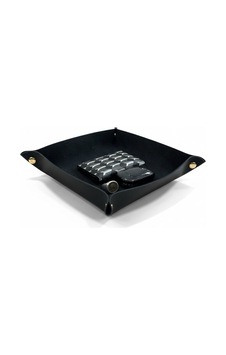 Deri & Süet Masaüstü Organizer Minimalist Dekoratif Tasarım Siyah Siyah