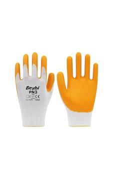Beybi Pn-3 Sarı & Beyaz Poşetli İşçi Eldiven No-9l-10xl- 12'li Paket Beybi Pn-3 Sarı & Beyaz Poşetli İşçi Eldiven No-9l-10xl- 12'li Paket