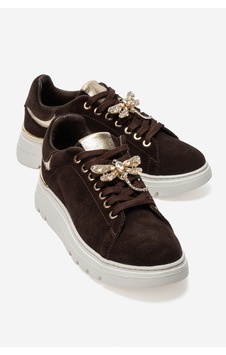 Luvi Shoes Venosa Kahverengi Süet Hakiki Deri Yusufçuk Tokalı Kadın Günlük Spor Ayakkabı Luvi Shoes Venosa Kahverengi Süet Hakiki Deri Yusufçuk Tokalı Kadın Günlük Spor Ayakkabı
