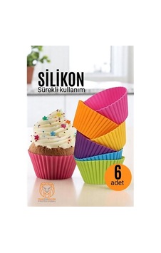 Zenvac Silikon Muffin Kalıbı - Sürekli Kullanım Muffin Kek Kalıbı 6 Adet 721702 Zenvac29 Renkli
