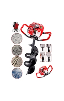 Dragro DRG-H1721 Kırmızı Toprak Burgu Makinası 150 MM Delme Ucu 9.9 Motor Gücü