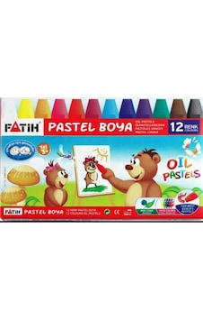 Fatih Yağlı Pastel Boya 12'li Set - Yumuşak Sürüşlü Canlı Renkler 12 Renk