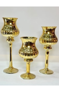 Gaga-151 3'lü Şamdan Set Gold 1 Çok Renkli