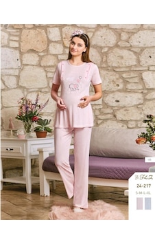 Flz 24-217 Sporhamile Lohusa Pijama Takımı Mavi Flz 24-217 Sporhamile Lohusa Pijama Takımı Mavi