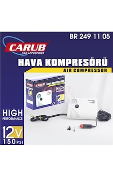 Carub Hava Kompresörü Yassı 12v Beyaz Carub Hava Kompresörü Yassı 12v Beyaz