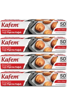 Kafem Yağlı Pişirme Kağıdı 4'lü 37 CM x 50 M Kafem Yağlı Pişirme Kağıdı 4'lü 37 CM x 50 M
