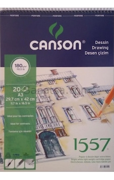Canson 1557 180Gr A3 20 Yaprak Üstten Spiralli Canson 1557 180Gr A3 20 Yaprak Üstten Spiralli