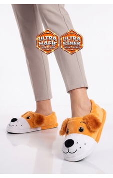 Ayakmod Akınalbella Sıcak Tutan Köpek Desenli Camel Unisex Ev Terliğ Panduf H025.z.0008 Ayakmod Akınalbella Sıcak Tutan Köpek Desenli Camel Unisex Ev Terliğ Panduf H025.z.0008