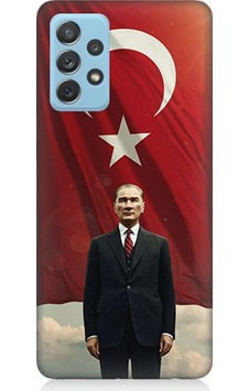 Samsung Galaxy A52 Uyumlu Bayrak Önünde Güçlü Atatürk Desenli Silikon Kılıf Çok Renkli Samsung Galaxy A52 Uyumlu Bayrak Önünde Güçlü Atatürk Desenli Silikon Kılıf Çok Renkli