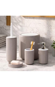Perotti 33031500001-3 5 Parça Yuvarlak Banyo Seti - Çöp Kovası, Sabunluk, Diş Fırçalığı Ve Silikon Wc Fırçası Taupe-beyaz Beyaz - Kahverengi Perotti 33031500001-3 5 Parça Yuvarlak Banyo Seti - Çöp Kovası, Sabunluk, Diş Fırçalığı Ve Silikon Wc Fırçası Taupe-beyaz Beyaz - Kahverengi