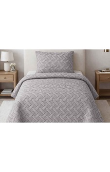 Merinos Elegance Yatak Örtüsü Seti Tek Kişilik Aleda Gri