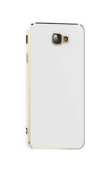 Fibaks Galaxy J7 Prime Uyumlu Kılıf Parlak Kenarlı Altın Işlemeli Kamera Korumalı Kapak Beyaz Fibaks Galaxy J7 Prime Uyumlu Kılıf Parlak Kenarlı Altın Işlemeli Kamera Korumalı Kapak Beyaz