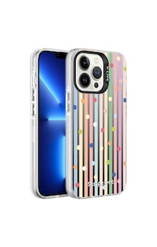 Apple Uyumlu iPhone   13 Pro Kılıf   Desenli Zore Silver Sert Kapak