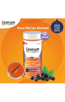 Centrum Immunity Kara Mürver Multivitamin 60 Kapsül + Günlük Vitamin Kutusu Centrum Immunity Kara Mürver Multivitamin 60 Kapsül + Günlük Vitamin Kutusu