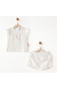 Andywawa Ac26508 Summer Time Kız Bebek 2li Takım Ekru Andywawa Ac26508 Summer Time Kız Bebek 2li Takım Ekru