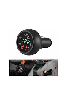 Lionsa USB 3 İn1 Araç Voltmetre Termometre