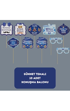 Sünnet Temalı Konuşma Balonu 10 Lu Paket - Dekoratif Parti Süsü Tüm Yaşlar Sünnet Temalı Konuşma Balonu 10 Lu Paket - Dekoratif Parti Süsü Tüm Yaşlar