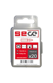 Sece 1/4'' Yıldız Bits Uç Ph0x25 Mm 20 Adet Sece 1/4'' Yıldız Bits Uç Ph0x25 Mm 20 Adet