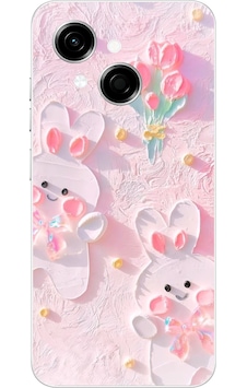 Tecno Spark Go 1 Uyumlu Sevimli Tavşanlar Baskılı Silikon Kılıf Renkli Tecno Spark Go 1 Uyumlu Sevimli Tavşanlar Baskılı Silikon Kılıf Renkli