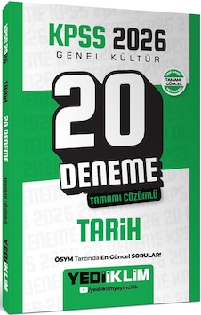 Yediiklim Yayınları Kpss 2026 Genel Kültür Tarih Tamamı Çözümlü 20 Deneme Yediiklim Yayınları Kpss 2026 Genel Kültür Tarih Tamamı Çözümlü 20 Deneme