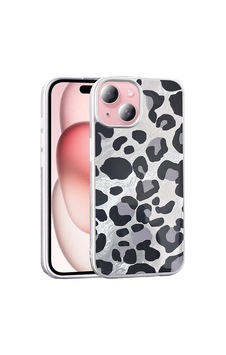 Apple Uyumlu iPhone 13 Kılıf Desenli Zore Mep Kapak Gri Leopar Apple Uyumlu iPhone 13 Kılıf Desenli Zore Mep Kapak Gri Leopar