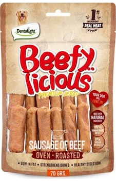 Dentalight Beefy Sausage Sığır Etli Köpek Ödül Sucuğu 70 Gr Dentalight Beefy Sausage Sığır Etli Köpek Ödül Sucuğu 70 Gr